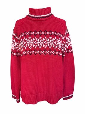 Late 80s/90s St John’s Bay Heavy Knit Fair Isle Turtleneck Sweater